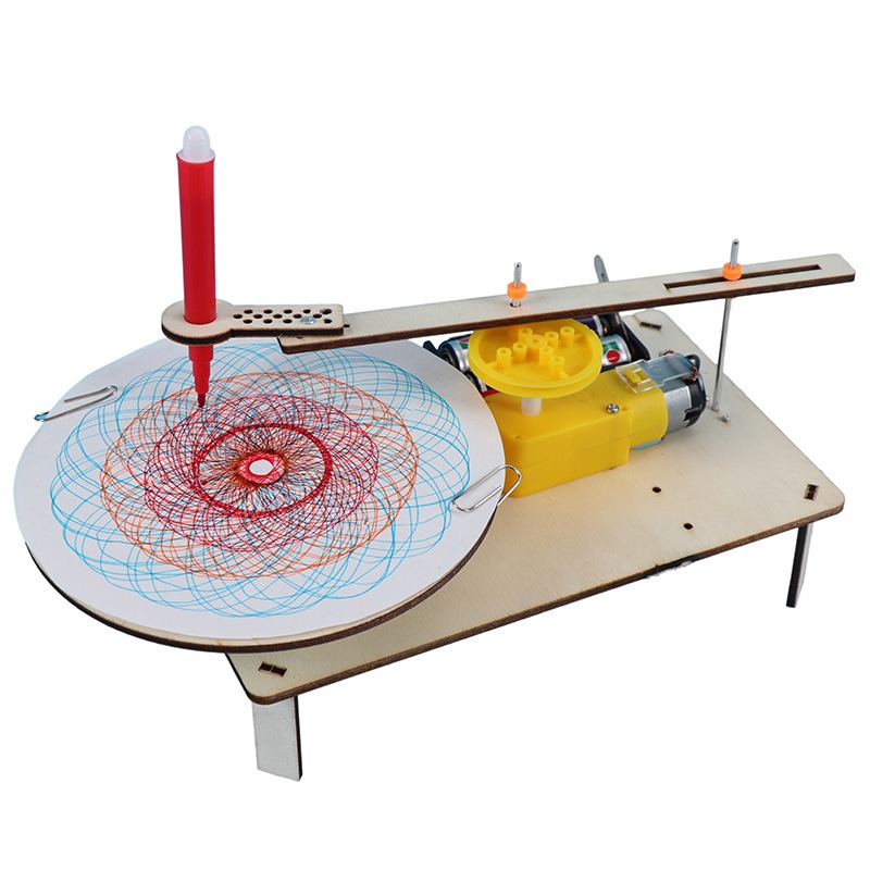 Science Diy Model - 1-3 Stück DIY Holz-Elektro-Plotter Zeichenroboter Spielzeug